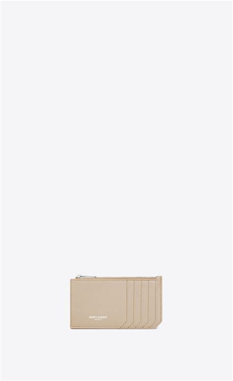 SAINT LAURENT PARIS fragments zipped card case in grain de 